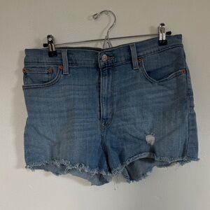 Levi's Light Blue Distressed Jean Shorts